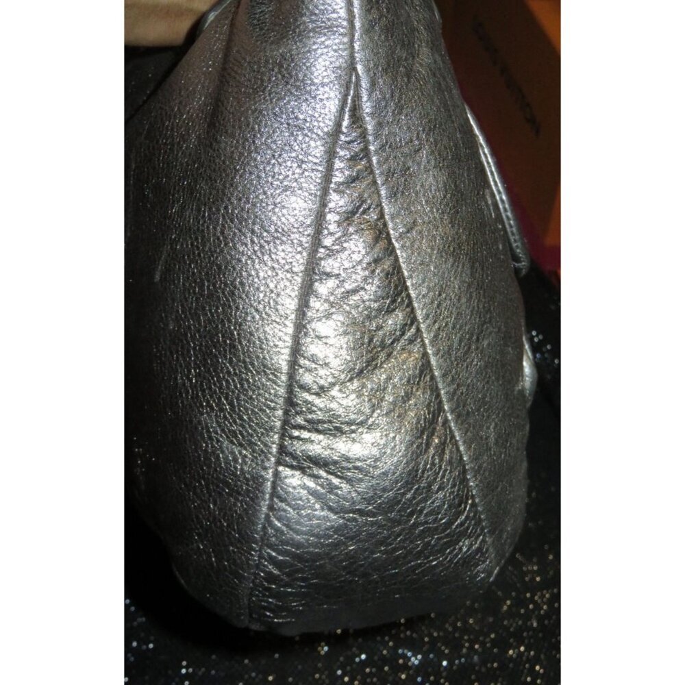 COACH 2011 Kristin Metallic Pewter Leather Front Flap Satchel Hobo Handbag 16814 - Picture 4 of 14